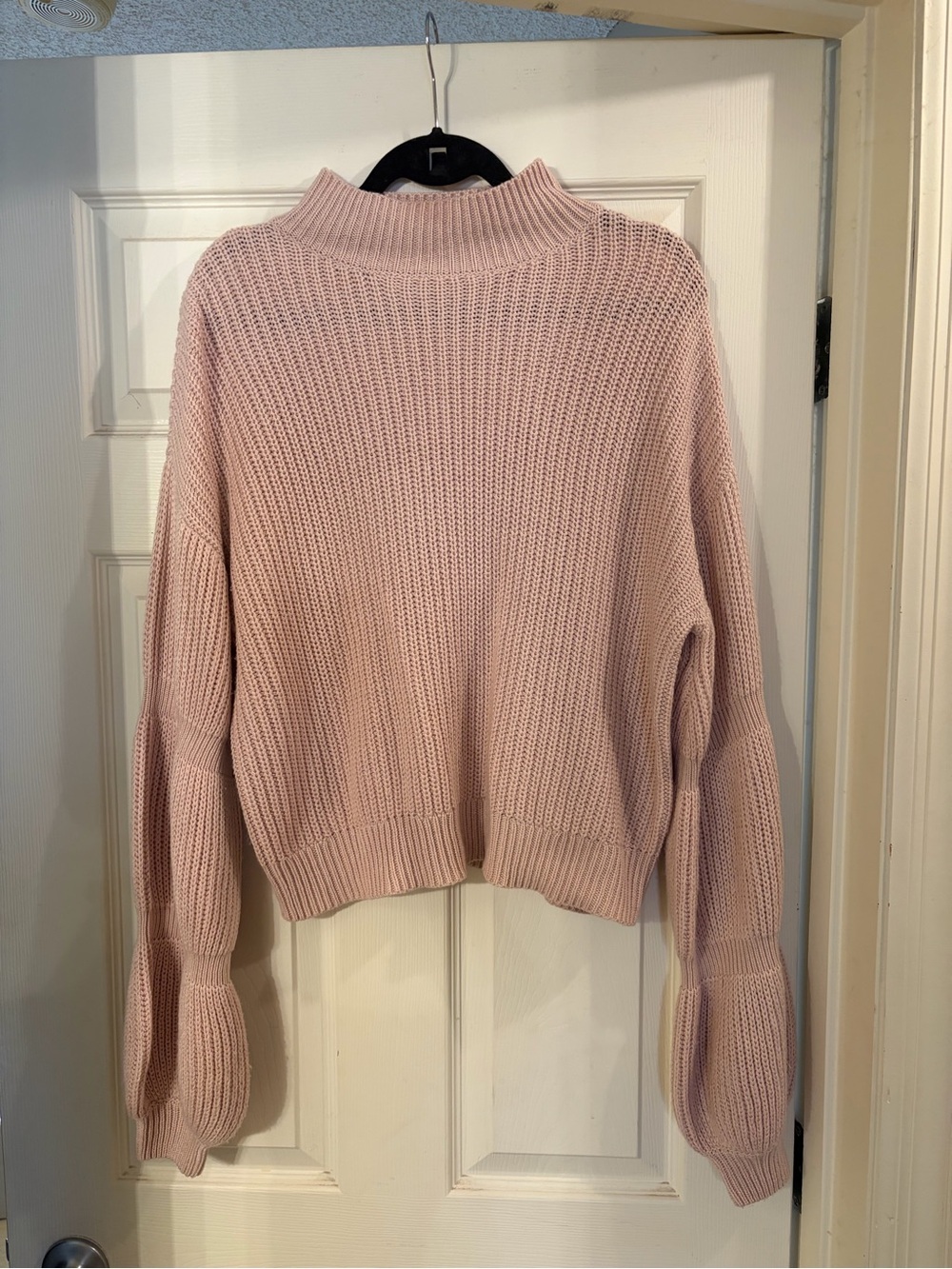 RD Style Blush Pink Mock Neck Knit Sweater